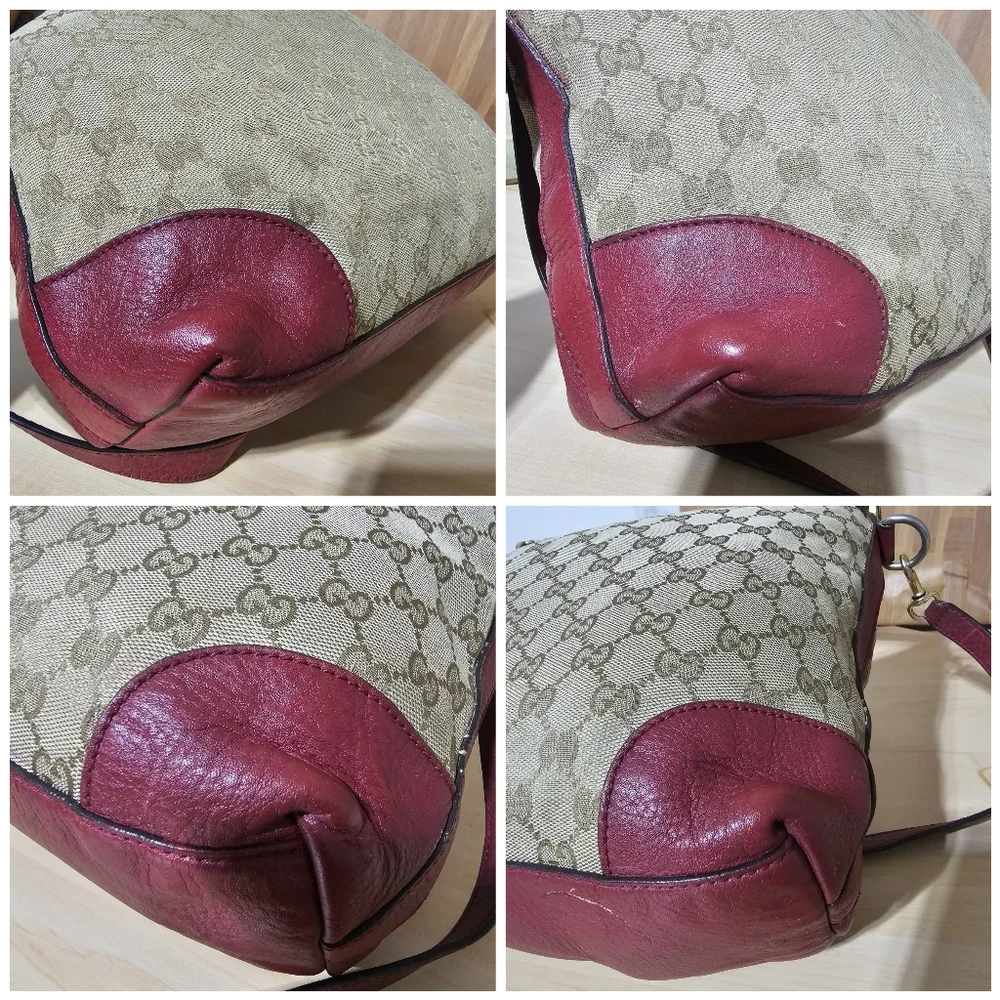 GUCCI GG Monogram Large Margaux Hobo Burgundy